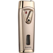 Quantoro Çift Torch Pürmüz Rose Gold Metal Puro Çakmağı