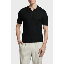 Emporio Armani Yün Karışımlı Regular Fit Polo Yaka Kısa Kollu Kazak Erkek Kazak EM004307 AF24573 UC001
