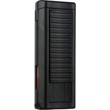 Quantoro Çift Torch Pürmüz Siyah Metal Puro Çakmağı