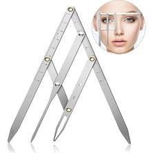 TE Dükkan Buğz Microblading Simetrik ve Estetik Kaş Ölçüm Cetveli, Kalıcı Makyaj Altın Oran Pergeli 275 ( Buğz )