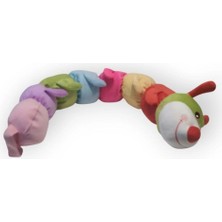 TE Dükkan Buğz Rengarenk Peluş Tırtıl Yastık 75 cm Kaliteli