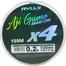 Fishack Ip Örgü Misina - 4 Kat - Ryuji Aji Game - 150MT - Yeşil - 0.02MM