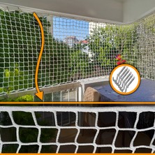 Morilu Güvenlik Filesi 5 cm Göz 6mm Ip - Montaj Malzemeli - Balkon Inşaat Merdiven Raf Havuz Iş Güvenlik Ağı