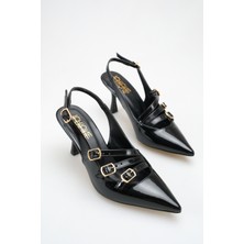 ich1one Livorno Kadın Rugan Topuklu Babet Ayakkabı – 5 cm Topuk, Günlük ve Ofis Şıklığı 1118 IC1118RUGAN