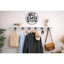 105 cm 6 Kancalı Duvara Monte Askılık