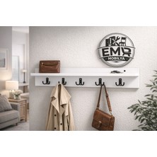 90 cm 5 Kancalı Duvara Monte Askılık
