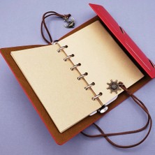 Moresun Buğz Küçük Boy Pusula Baskılı Deri Defter