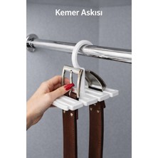Genel Kemer Askısı Dolap Içi Düzenleyici Beyaz Çok Amaçlı Kemer Kravat Şal Askılığı