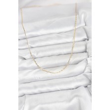 Moresun Buğz cm 14K Gold Renk Kesme Model 60 cm Kadın Kolye - Buğz
