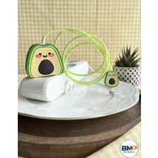 BMP GLOBAL Avakado Temalı Şık Telefon Kablosu Koruyucu Seti 🖤💖(18W/20W)