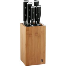 Wmf Grand Class Bıçak Bloğu, Bıçak Seti ile Birlikte 6 Parça Almanya'da Üretilmiştir, 5 Dövme Bıçak, Bambu Blok, Plastik Kıl Ek Parçası