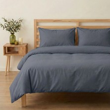 Prime Sleeks Çift Kişilik %100 Pamuk Nevresim Takımı 200 x 220 cm, Lastikli Çarşaflı Set, Antrasit