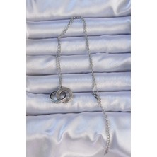 Moresun Buğz 316L Çelik Gümüş Renk Zirkon Taşlı Kolye - Buğz