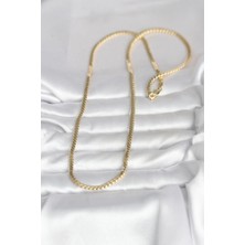 Moresun Buğz cm 14K Gold Renk Yassı Ezme Zincir Model 60 cm Kadın Kolye - Buğz