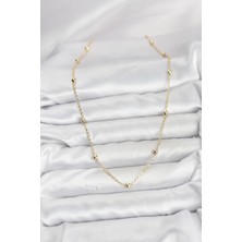 Moresun Buğz cm Gold Renk Top Zincirli Kadın Kolye - Buğz