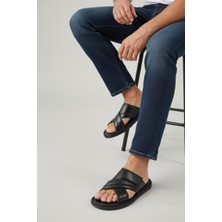 Cozi Company %100 Hakiki Deri Ortopedik Yumuşak Taban Günlük Erkek Terlik