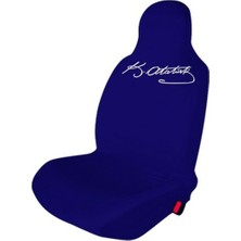 Antwax Audi A3 Penye Oto Koltuk Kılıfı - Atatürk Imza Baskılı - Lacivert