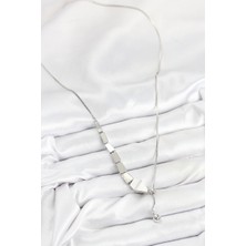 Moresun Buğz Pirinç Yılan Model Gümüş Renk Asansörlü Kadın Kolye - Buğz