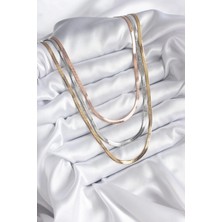 Moresun Buğz 316L Çelik Mix Renk Italyan Zincir Model Kadın Kolye - Buğz