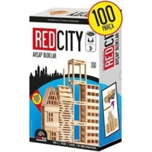 Kiddico Toys Redka Red City Ahşap Bloklar 100 Parça