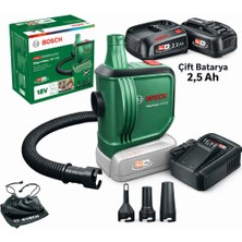 Bosch Easyınflate 18V-500 Şişirme ve Emme Özellikli Hava Pompası 2x 2.5 Ah Çift Batarya + Şarj Cihazı