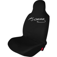 Antwax Audi Q3 Penye Oto Koltuk Kılıfı - Atatürk Imza Baskılı - Siyah