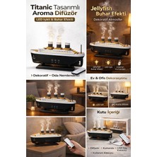 Castu Titanic Tasarımlı Aroma Difüzör LED Işıklı Jellyfish Buhar Efektli Dekoratif Oda Nemlendirici”