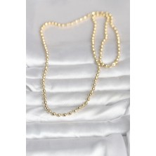 Moresun Buğz cm 14K Gold Renk Top Zincirli Model 60 cm Kadın Kolye - Buğz