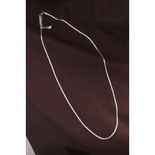 Moresun Buğz Çelik Gümüş Renk 60 cm Ince Italyan Zincir Kolye - Buğz