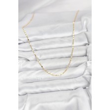 Moresun Buğz cm 14K Gold Renk Ezme Zincir Model 60 cm Kadın Kolye - Buğz