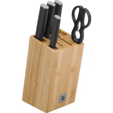 Wmf Kineo Bıçak Bloğu ve Bıçak Seti 6 Parça, Almanya'da Üretilmiştir, 4 Bıçak, Mutfak Makası, Bambu Blok, Performans Kesim, Özel Bıçak Çeliği