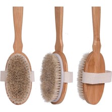 Moresun Buğz Parlak ve Pürüzsüz Görünüm Sağlayan %100 Doğal At Kılı Selülit Fırçası (Sökülebilir Sap) ( Buğz )