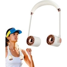 Moresun Buğz Boyunluk Fan Hava Soğutucu Vantilatör Boyuna Asmalı Şarjlı 3 Kademeli Mini Klima Beyaz - Buğz