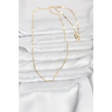 Moresun Buğz cm 14K Gold Renk Ezme Kalp Detaylı 60 cm Zincir Kadın Kolye - Buğz