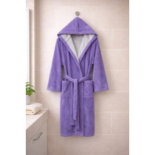 MySoft Home Triga Kadife Kapüşonlu Bornoz %100 Pamuk