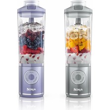 Ninja Blast Max Taşınabilir Blender/smoothie Yapıcı, 2 x 570 ml Şarj Edilebilir Karıştırma Kabı ve Sızdırmaz Kapak, 3 Fonksiyon, Smoothie'ler, Protein Shake'ler, Lavanta/gümüş BC251EULS