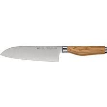 Wmf Grand Wood Santoku Bıçağı 32 Cm, Ahşap Bıçak Sapı, Almanya'da Üretilmiştir, Zeytin Ağacı Sapı, Dövme Bıçak, Mutfak Bıçağı Özel Bıçak Çeliği, Performans Kesim, Benzersiz Sap, Bıçak 18 cm