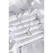 Moresun Buğz 316L Çelik Gümüş Renk Zirkon Taşlı Kadın Kolye - Buğz