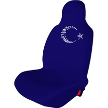 Antwax Audi A3 Penye Oto Koltuk Kılıfı - Ay Yıldız Baskılı - Lacivert