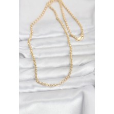 Moresun Buğz cm 14K Gold Renk Halka Zincir Model 60 cm Kadın Kolye - Buğz