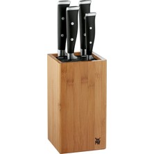 Wmf Grand Class Bıçak Bloğu, Bıçak Setiyle Birlikte 5 Parça Almanya'da Üretilmiştir, 4 Dövme Bıçak, Bambu Blok, Plastik Kıl Ek Parçası