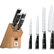 Wmf Grand Class Bıçak Bloğu ve Bıçak Seti 5 Parça, Almanya'da Üretilmiştir, 4 Dövme Bıçak, Bambu Blok, Performans Kesim