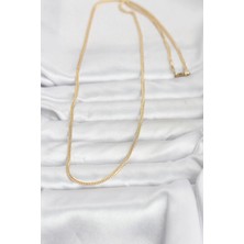 Moresun Buğz cm 14K Gold Renk Dolgun Zincir Model 60 cm Kadın Kolye - Buğz