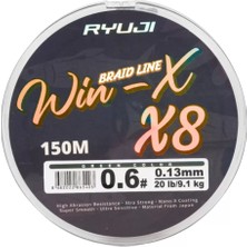Fishack Ip Örgü Misina - 8 Kat - Ryuji Winx X8 - 150MT - Yeşil - 0.13MM