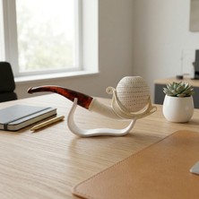 Goldenlight Meerschaum El Oyması Lületaşı Golf Topu Tasarımlı Pipo, Özel Kutulu – %100 Blok Taş, El Işçiliği, Koleksiyonluk