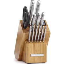 Kitchenaid KKFSS14BO 14 Piece Classic Forged Serisi Fırçalandı Paslanmaz Çelik Cutlery Set, Wine Wood