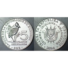 Banknoting Burundi 5 Frank 2014 Hatıra-Afrika'nın Kuşları-Pabuç Gagalı Leylek. 26 mm Alüminyum Çil.