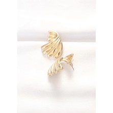 Moresun Buğz Pirinç Gold Renk Küpe - Buğz