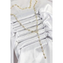 Moresun Buğz Pirinç Gold Renk Yıldızlı Kadın Y Kolye - Buğz