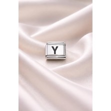 Moresun Buğz Nomination Bileklik Uyumlu Y Harfi Charm – Paslanmaz Çelik Harf Modül – Kişiye Özel Bileklik Aksesuarı